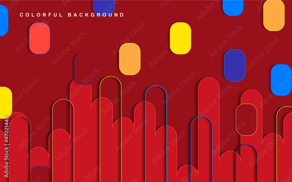 Poster abstract colorful gradient texture background. multi color composition with paper shapes vector grap