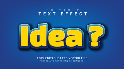 idea editable text effect vector illustration