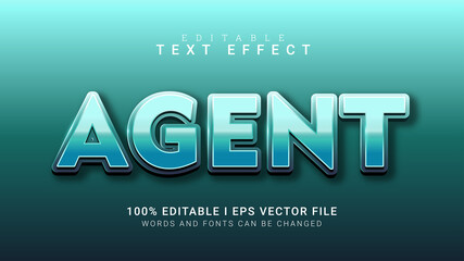agent editable text effect vector illustration