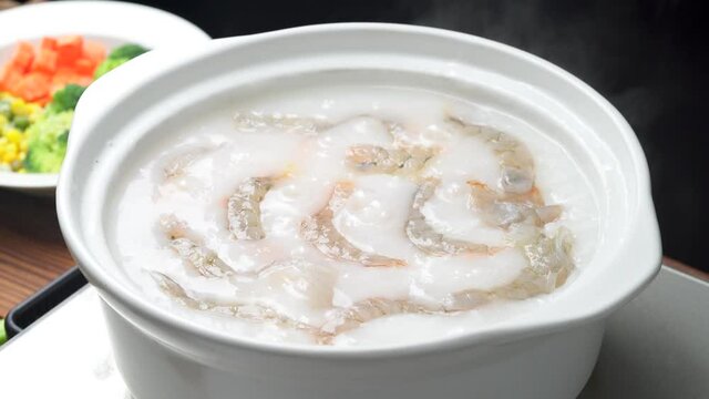 Featured Chinese Pastoral Three-Color Shrimp Congee
