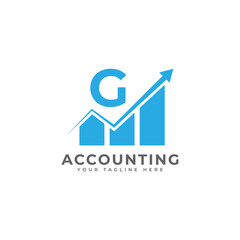 Initial Letter G Chart Bar Finance Logo Design Inspiration