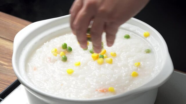 Featured Chinese Pastoral Three-Color Shrimp Congee