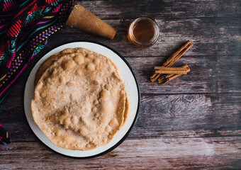 mexican buñuelos recipe and ingredients of traditional dessert for Christmas in Mexico