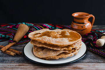 mexican buñuelos recipe and ingredients of traditional dessert for Christmas in Mexico