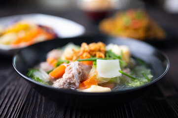 Clear Soup with Ivy Gourd, Tofu and Minced Pork