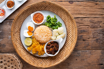 Fried Rice with Spicy Shrimp Paste Dip , Thai Street Food