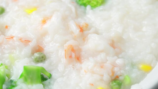 Featured Chinese Pastoral Three-Color Shrimp Congee