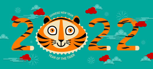 Happy new year, Chinese New Year, 2022, Year of the Tiger, cartoon character, royal tiger