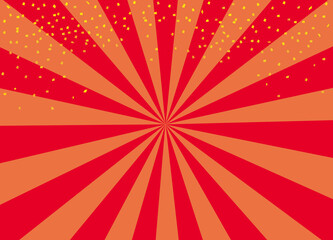 イラスト素材: 金色の紙吹雪と赤とオレンジ色の集中線　背景　広告用　新春セール　クリスマス
