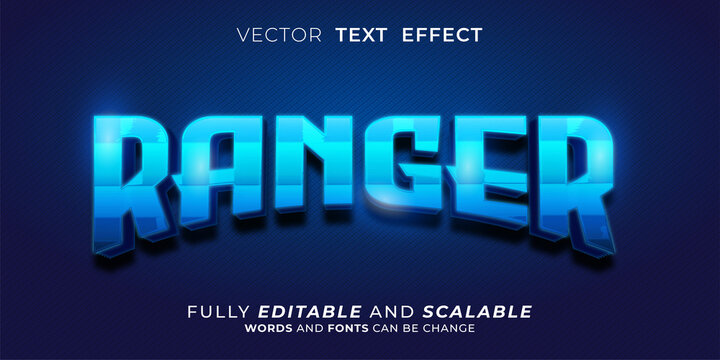 Editable text effect - Ranger superhero or gaming club text style concept