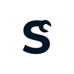 Initial Letter S Wrench Logo Design Inspiration