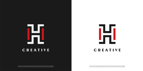 Letter H logo icon line design template elements