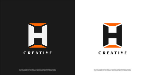 Letter H logo icon rectangle design template elements