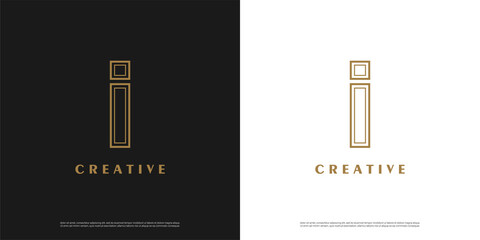 Letter I logo icon luxury design template elements