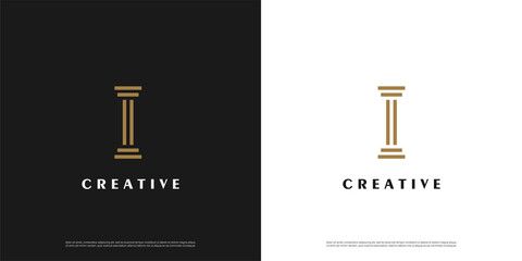 Letter I logo icon law firm design template elements