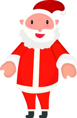 flat illustration vector cute santa claus character with hand and collor red version