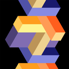 Abstract background. 3d cubes, cubic elements and blocks. Techno or business concept for wallpaper, banner, background, landing page