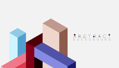Abstract background. 3d cubes, cubic elements and blocks. Techno or business concept for wallpaper, banner, background, landing page