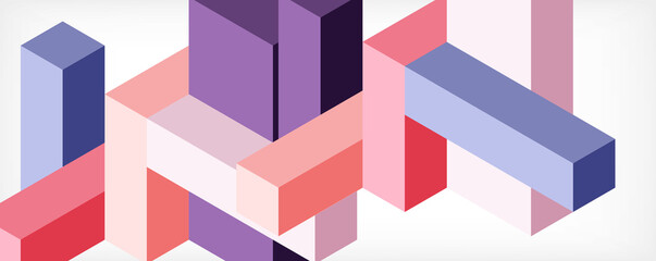 Obraz premium Abstract background. 3d cubes, cubic elements and blocks. Techno or business concept for wallpaper, banner, background, landing page