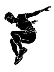 Male Parkour Jump Silhouette Illustration