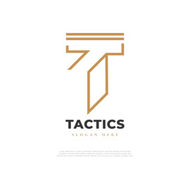 Abstract and Minimalist Letter T Logo Design Template with Linear Concept
