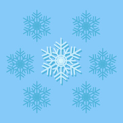 Illustration of snow in blue tones towards Christmas
