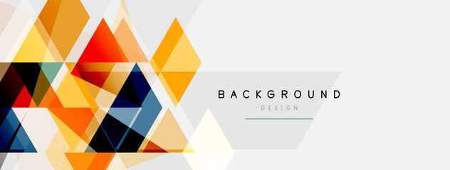 Color triangles composition, geometric abstract background. Techno or business concept, pattern for wallpaper, banner, background, landing page