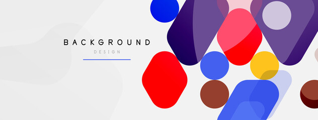 Abstract round geometric shapes and circles background. Trendy techno business template for wallpaper, banner, background or landing