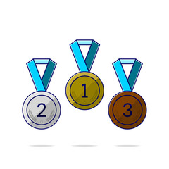 Medals cartoon style icon illustration