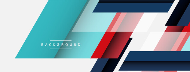Fototapeta premium Vector background. Abstract overlapping color lines design with shadow effects. Illustration for wallpaper banner background or landing page