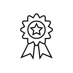Star award ribbon icon vector graphic