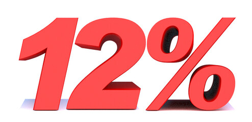 12 Percent off 3d Sign on White Background, Special Offer 12% Discount Tag, Sale Up to 12 Percent Off,big offer, Sale, Special Offer Label, Sticker, Tag, Banner, Advertising, offer Icon