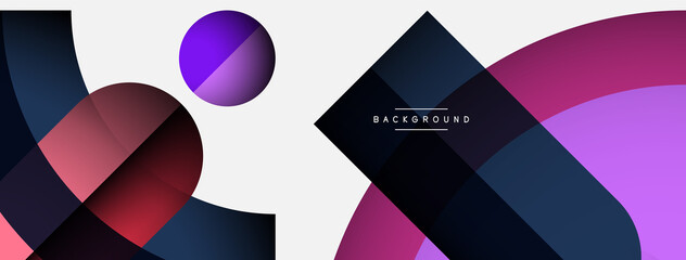 Fototapeta premium Trendy shapes, color minimal design composition, lines and shadows for wallpaper banner background or landing page
