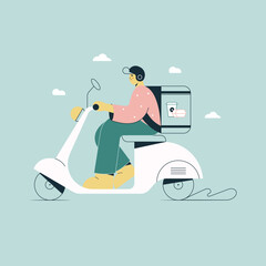 illustration of a food delivery man