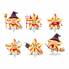 Halloween expression emoticons with cartoon character of star candy