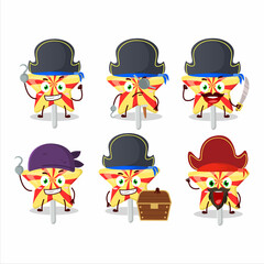 Cartoon character of star candy with various pirates emoticons