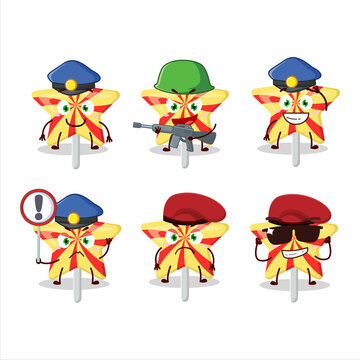 A dedicated Police officer of star candy mascot design style