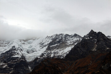 mountains in the snow