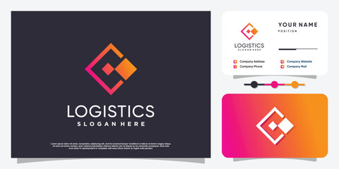 Logistics logo design with modern style Premium Vector