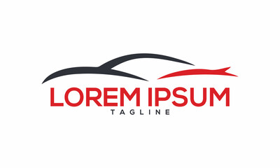 Unique sports car logo Modern and minimalist vector and abstract logo