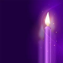 advent candles on purple background - obrazy, fototapety, plakaty