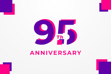 95th Anniversary Gradient Set Number Background For Celebration
