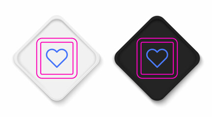 Line Like heart icon isolated on white background. Counter Notification Icon. Follower Insta. Colorful outline concept. Vector
