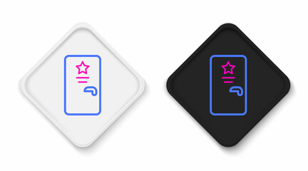 Line Backstage icon isolated on white background. Door with a star sign. Dressing up for celebrities. Colorful outline concept. Vector