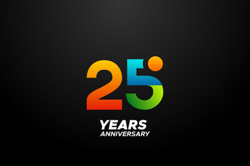 Anniversary Gradient Set Number Background For Celebration