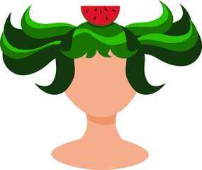 green hairstyle for anime girl character