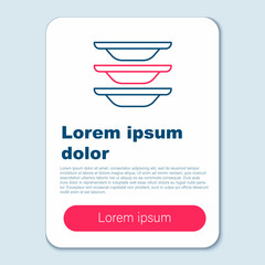 Line Washing dishes icon isolated on grey background. Cleaning dishes icon. Dishwasher sign. Clean tableware sign. Colorful outline concept. Vector