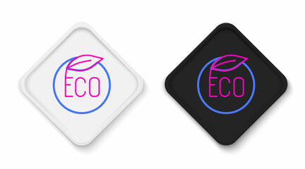 Line Banner, label, tag, logo for eco green healthy food icon isolated on white background. Organic product. Healthy food sticker. Colorful outline concept. Vector