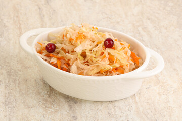 Fermented cabbage - sauerkraut in the bowl