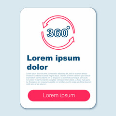 Line 360 degree view icon isolated on grey background. Virtual reality. Angle 360 degree camera. Panorama photo. Colorful outline concept. Vector